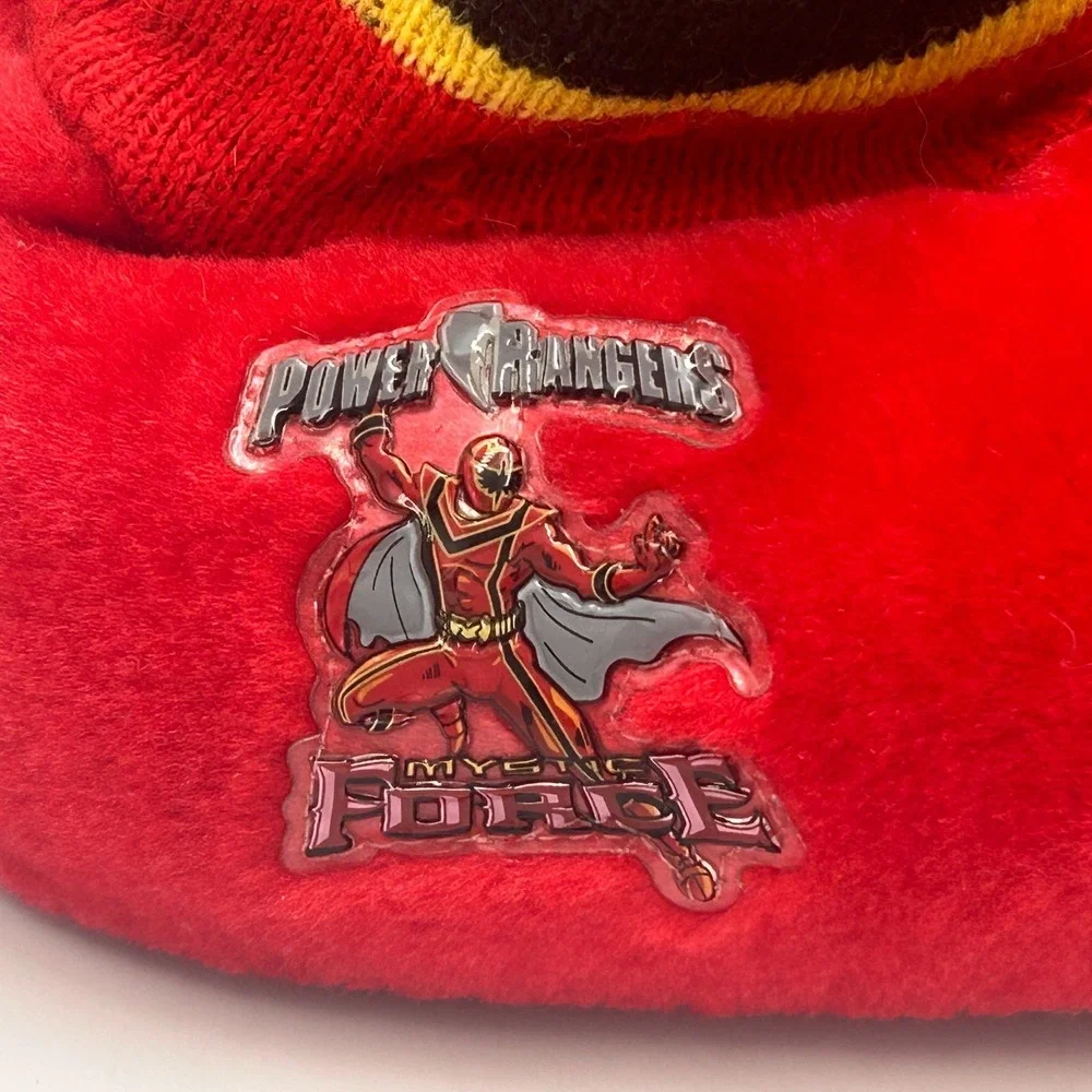 Vintage Power Rangers Mystic Force Red Kids Size 12/13 Plush Slippers 2006 Y2K